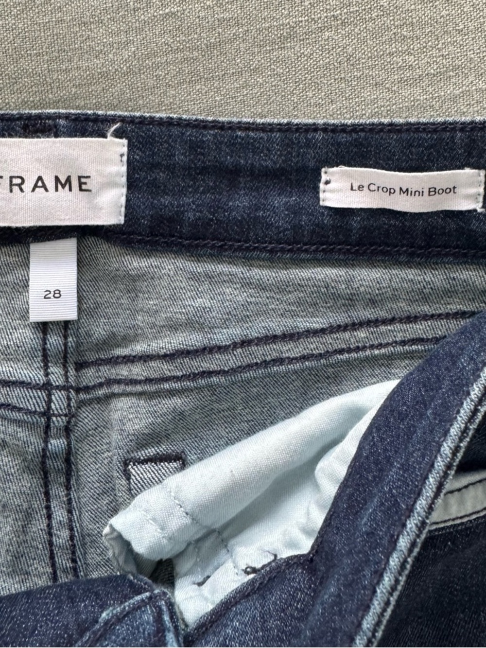 FRAME LE CROP MINI BOOT NAPLES FRAYED DESIGNER JEANS SZ 28 - Picture 12 of 16